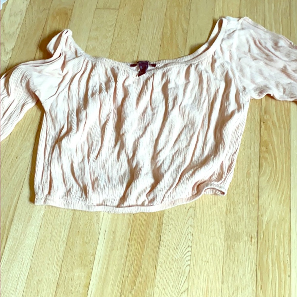 Pink frillled  crop top